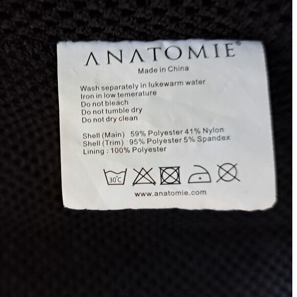 ANATOMIE Black Jocey Long Collar Puffy Vest Size Large Modern Minimalist - Picture 10 of 10